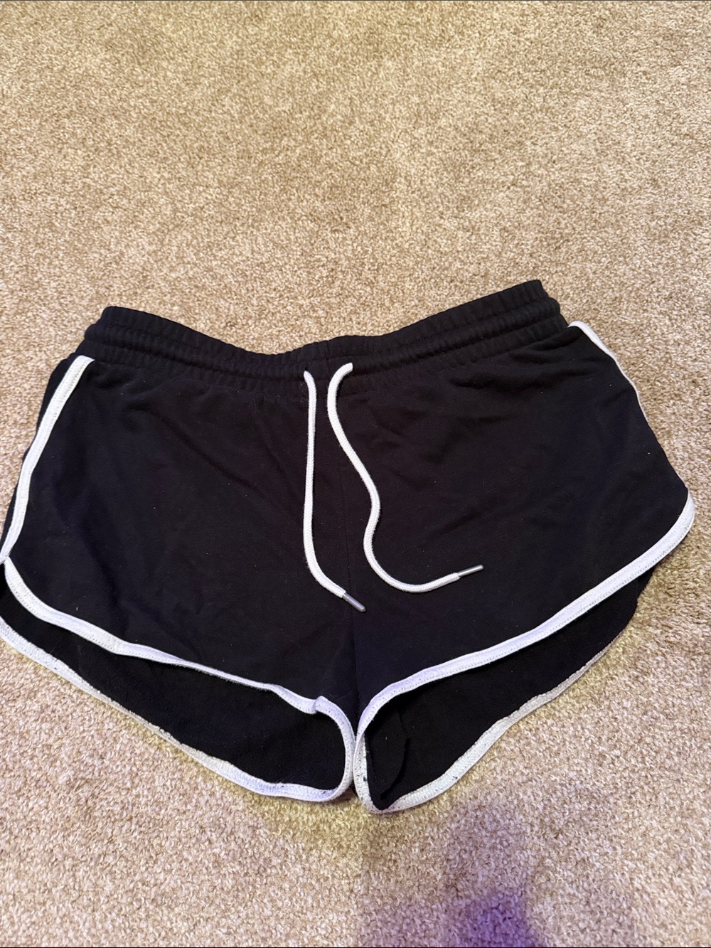 Garage Black Athletic Shorts with White Trim